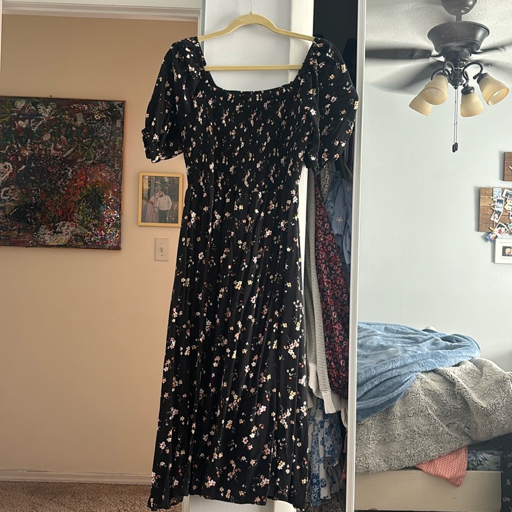 Maurice’s Black Floral midi Dress